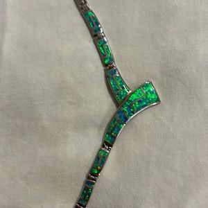 Sterling silver, opal necklace.